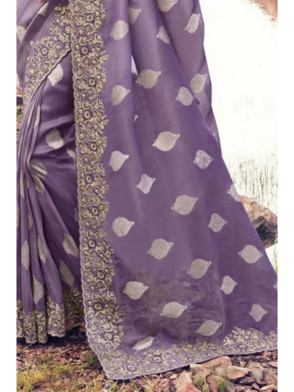 Purple Tissue Silk With Jacquard traditional saree by Naksh Creation view 3