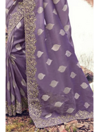 Purple Tissue Silk With Jacquard traditional saree by Naksh Creation view 3