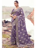 Purple Tissue Silk With Jacquard traditional saree by Naksh Creation