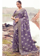 Purple Tissue Silk With Jacquard traditional saree by Naksh Creation