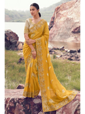 Yellow Tissue Silk With Jacquard traditional saree by Naksh Creation