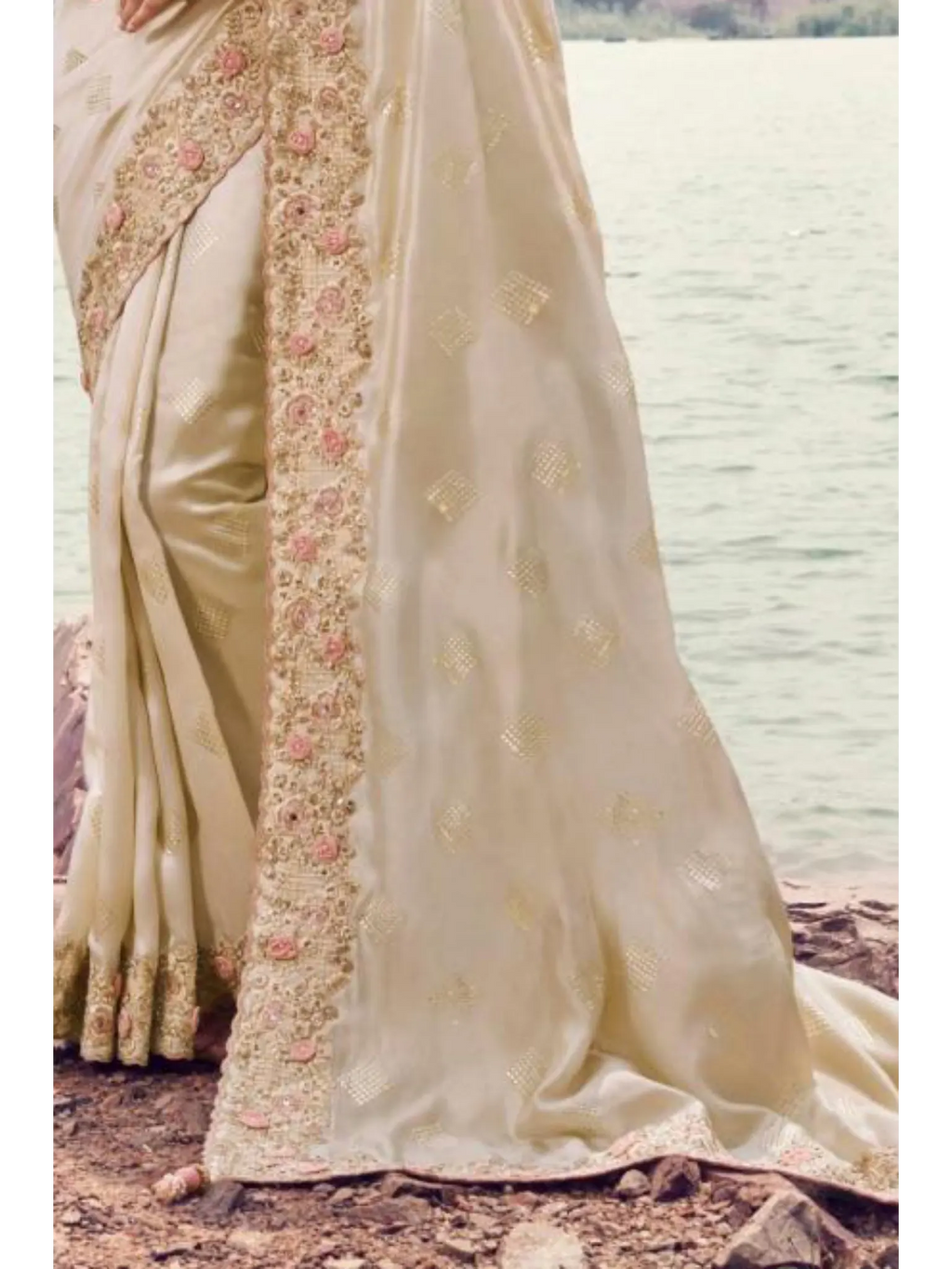 Chiku Satin Silk traditional saree by Naksh Creation view 3