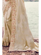 Chiku Satin Silk traditional saree by Naksh Creation view 3