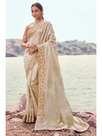 Chiku Satin Silk traditional saree by Naksh Creation