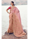Pink Tissue Silk and Organza Silk traditional saree by Naksh Creation