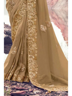 Chiku Pure Banarasi Silk traditional saree by Naksh Creation view 3