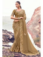 Chiku Pure Banarasi Silk traditional saree by Naksh Creation