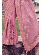 Onion Pink Tissue Silk With Jacquard traditional saree by Naksh Creation view 3