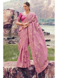 Onion Pink Tissue Silk With Jacquard traditional saree by Naksh Creation
