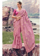 Onion Pink Tissue Silk With Jacquard traditional saree by Naksh Creation