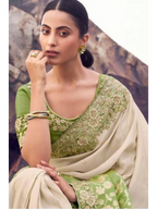 Green Shaded Tissue Silk With Jacquard traditional saree by Naksh Creation view 2