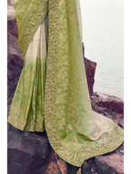 Green Shaded Tissue Silk With Jacquard traditional saree by Naksh Creation view 3