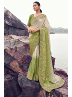 Green Shaded Tissue Silk With Jacquard traditional saree by Naksh Creation