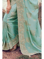 Sky Blue Tissue Silk With Jacquard traditional saree by Naksh Creation view 3