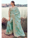Sky Blue Tissue Silk With Jacquard traditional saree by Naksh Creation