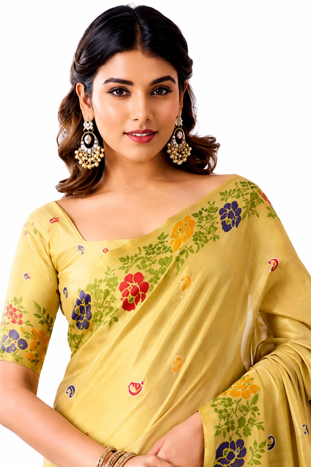 Yellow Shimmer Tissue Silk Zari Border Work Saree