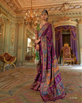 Elegant Magenta Viscose Silk Party Wear Saree with Marmo Finish