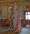 Graceful Mustard Glory Finish Poly Viscose Silk Saree featuring HB luxury print, glory finish and matching Poly Viscose Silk blouse for party wear and festive occasions.