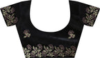 Black Fendy Satin Silk Embroidered Saree - View 2