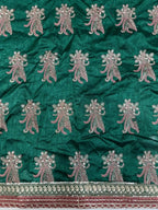 Peach Banarasi Crush Coding & Sequence Embroidered Saree - View 2