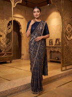 Premium Embroidered Lycra Ready to Wear Saree with Stitched Blouse
