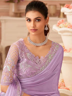 Lavender Saree view 2