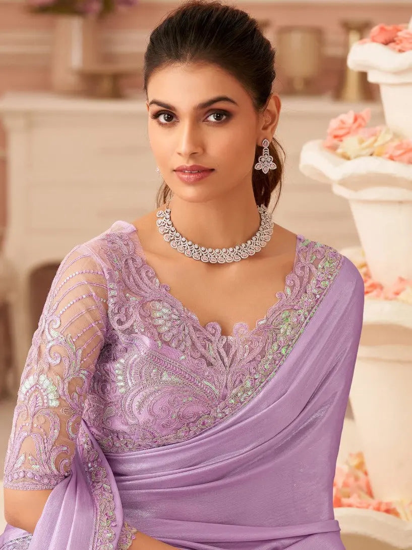 Lavender Saree view 2