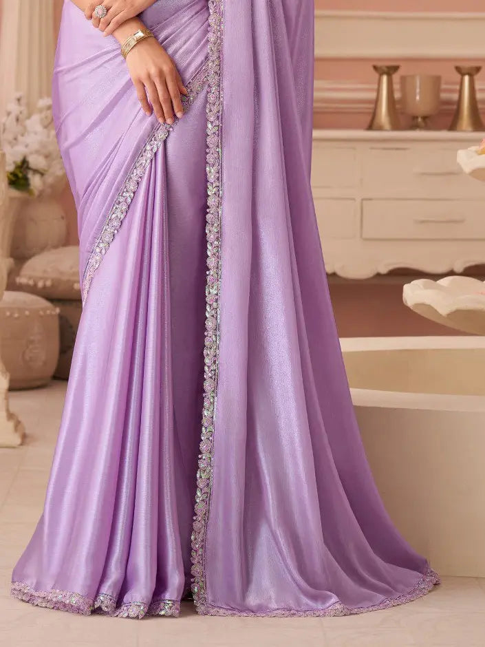 Lavender Saree view 3