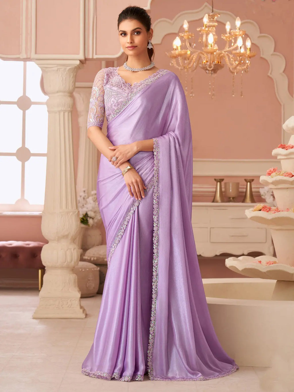 Lavender Saree
