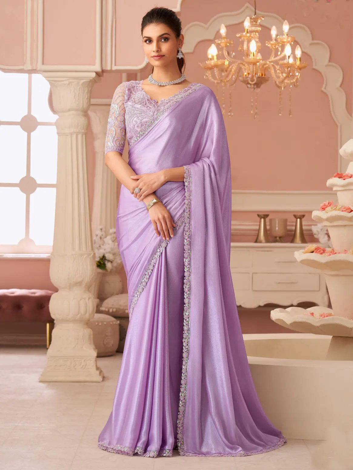Lavender Saree