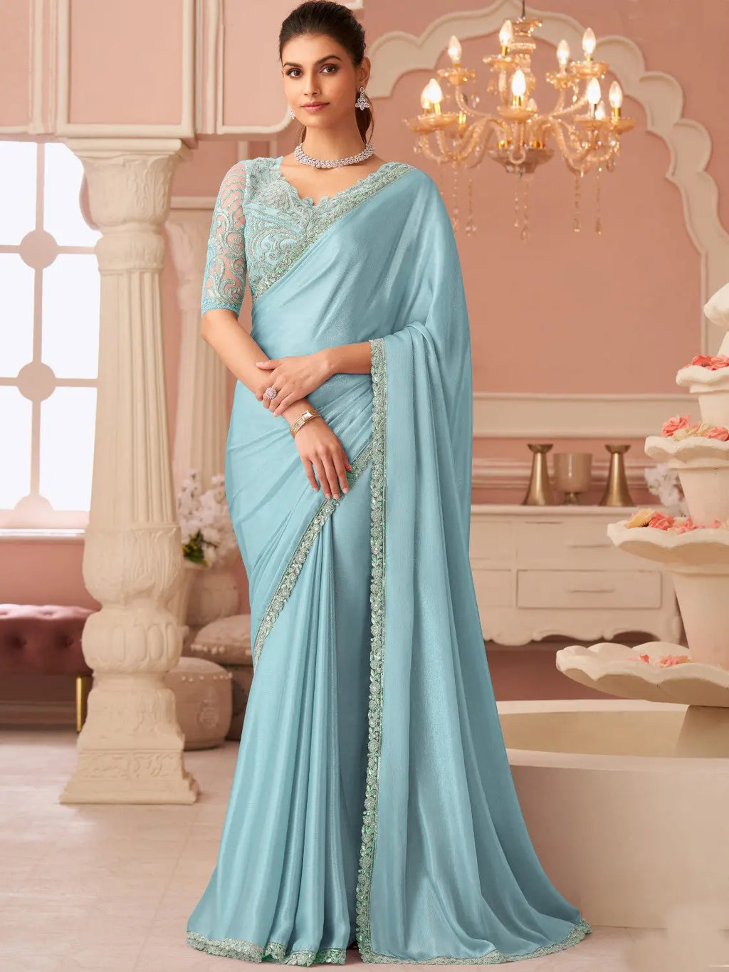 Sky Blue Saree