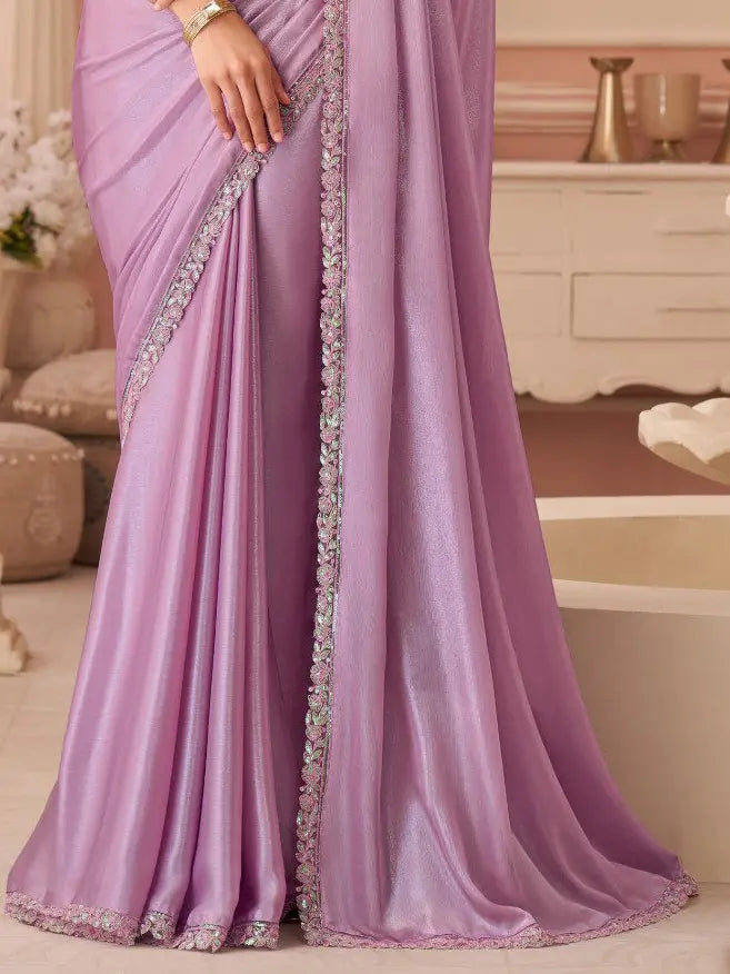 Mauve Saree view 3