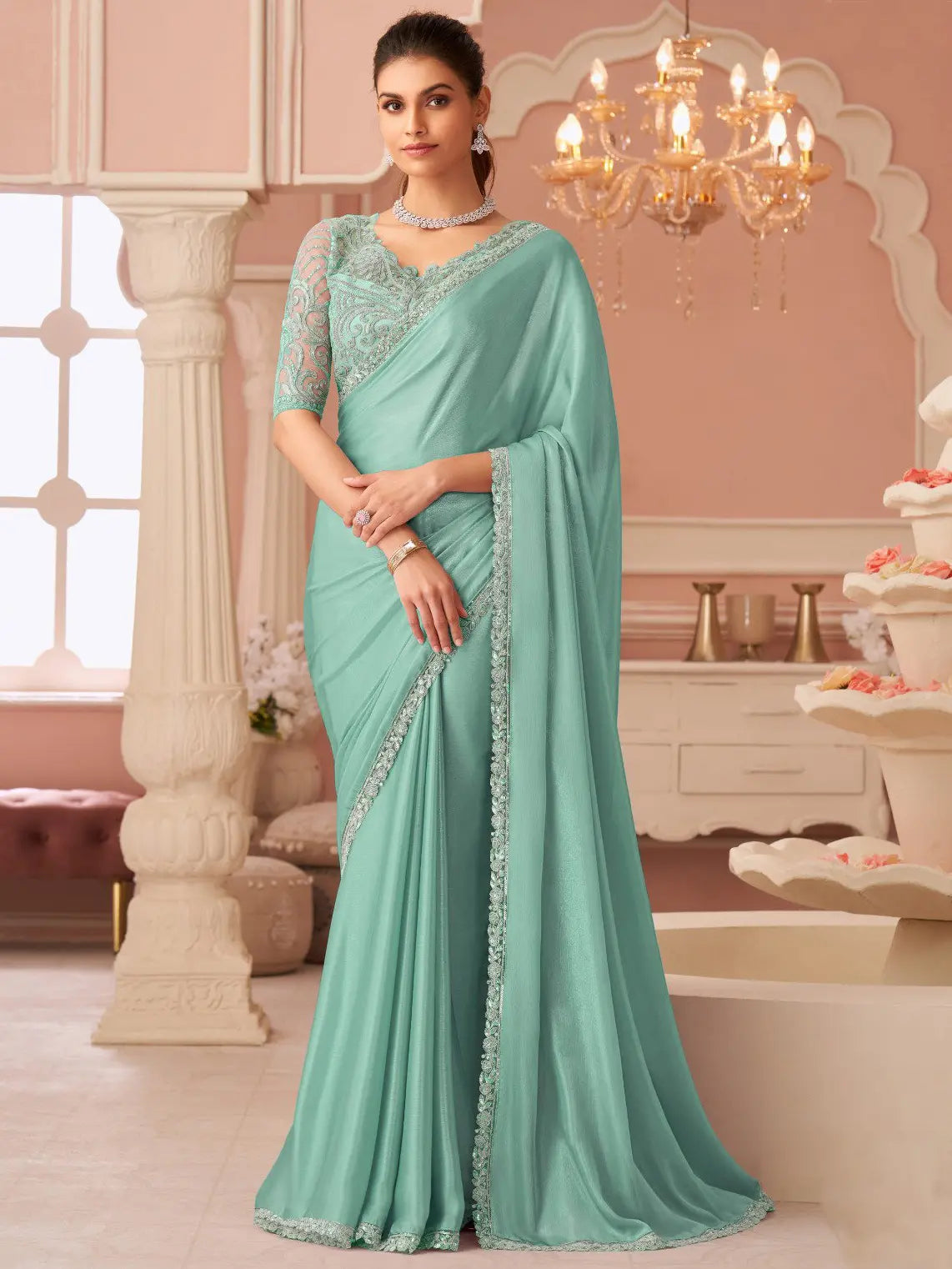 Mint Green Saree
