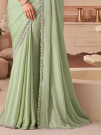 Sage Green Saree view 2