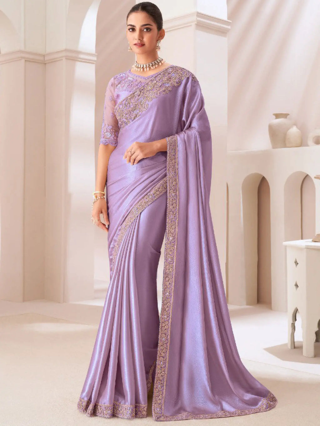 Lavender Saree