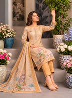Blush Bloom Pure Cotton Printed Suit Set with Front Handwork