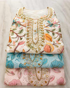 Pink Organza Handwork Embroidered Salwar Kameez Suit