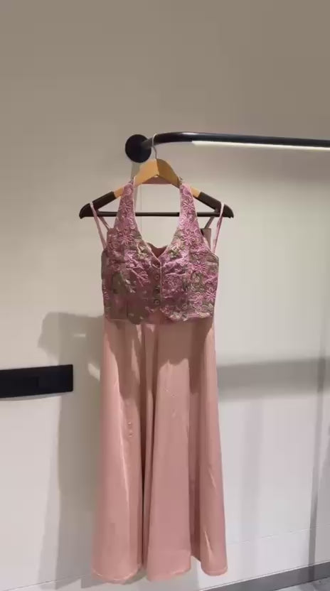 Blush Pink Soft Silk Indo Western Palazzo Set